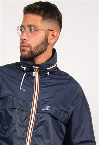 K-WAY WATERPROOF NAVY BLUE CAGOULE