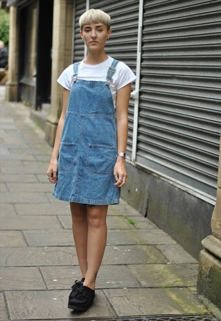VINATGE DENIM DUNGAREE DRESS