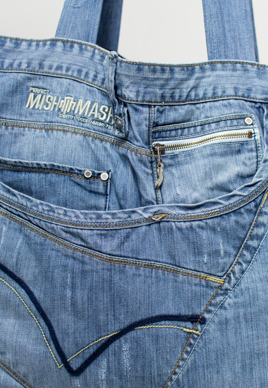 Blue store identity jeans