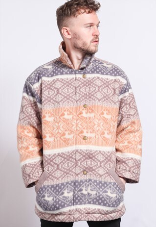VINTAGE ZIP UP FLEECE JACKET TOP