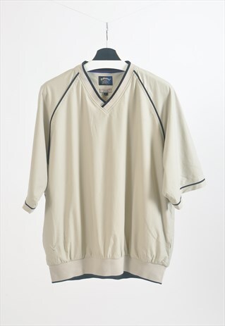 VINTAGE 90S OVERHEAD JACKET IN BEIGE