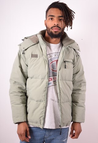 FILA MENS VINTAGE PADDED JACKET SMALL BLUE 90S