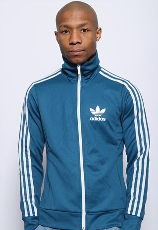 VINTAGE ADIDAS LOGO TRACK JACKET BLUE