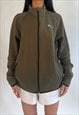 VINTAGE 00S PUMA KHAKI GREEN FULL ZIP TRACK JACKET