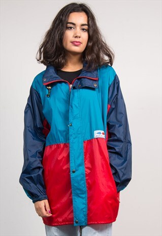 RETRO 90'S COLOURBLOCK CAGOULE JACKET