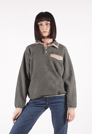 VINTAGE PATAGONIA SYNCHILLA GREY PASTEL PINK FLEECE /MM3428