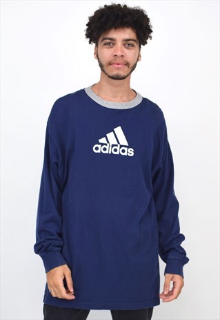 VINTAGE 90S ADIDAS BLUE LONG SLEEVE T-SHIRT