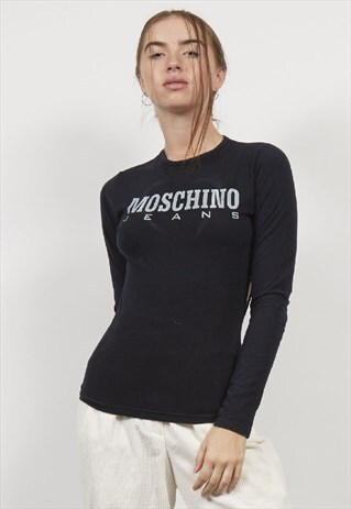 VINTAGE 90'S MOSCHINO LOGO PRINT TOP