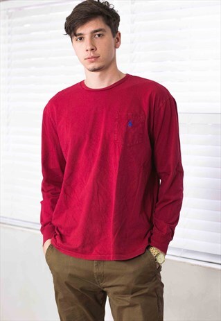 VINTAGE RALPH LAUREN LONGSLEEVE T-SHIRT LOGO 90S M 8.3
