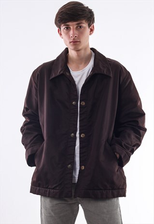 VINTAGE EMPORIO ARMANI FLEECE LINED COAT 90S BROWN