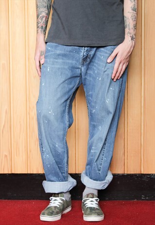 VINTAGE BLUE 569 LEVI'S PAINT JEANS