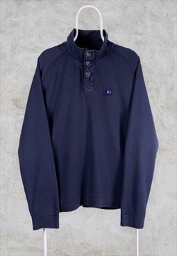 Vintage Armani Jeans Sweatshirt 1/4 Button XL