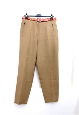 Spart Preppy Tapered Mom Belted Pants Trousers L