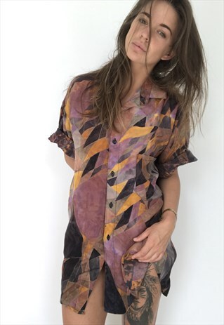 PATTERNED OVERSIZED RETRO VINTAGE UNISEX FESTIVAL SHIRT