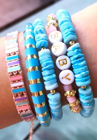 TURQUOISE BEADED BRACELET, 925 SILVER, GOLD PLATED