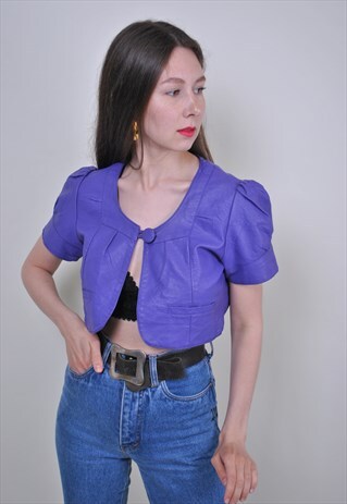 80S PURPLE BOLERO, VINTAGE EVENING TOP BLOUSE