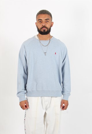 VINTAGE POLO RALPH LAUREN SWEATSHIRT BLUE
