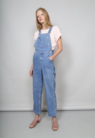 VINTAGE 90'S RIFLE NAVY TAB MID-WASH OVERSIZED DUNGAREES