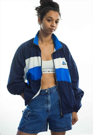 VINTAGE ADIDAS LOGO WINDBREAKER JACKET 90S M 13.9