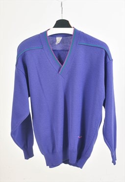 Vintage 90s V neck jumper in purple 