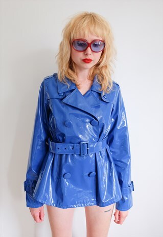 VINTAGE 60S ROUND OVERSIZED SUNGLASSES WITH BLUE LENSES