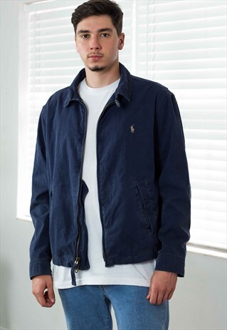 VINTAGE POLO RALPH LAUREN HARRINGTON JACKET LOGO 90S XL 33.5