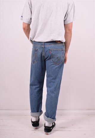 LEVI'S 505 MENS VINTAGE JEANS W34 L29 BLUE 90'S