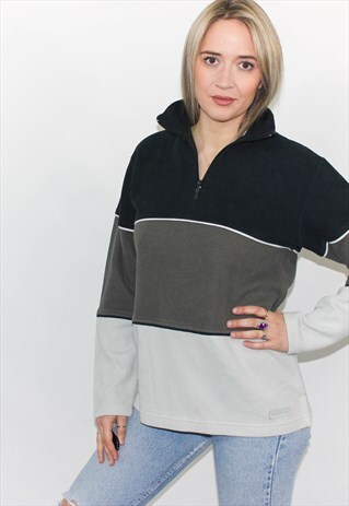 VINTAGE 90'S BEN SHERMAN COLOUR BLOCK RIBBED 1/2 ZIP TOP