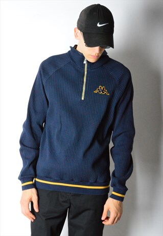 VINTAGE 90S NAVY BLUE KAPPA ZIPPER JUMPER