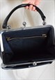 VINTAGE 60S BLACK CLIP HANDBAG