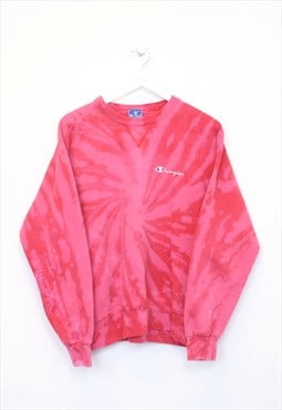 Vintage Champion sweatshirt in tie-dye pink. Best fits M