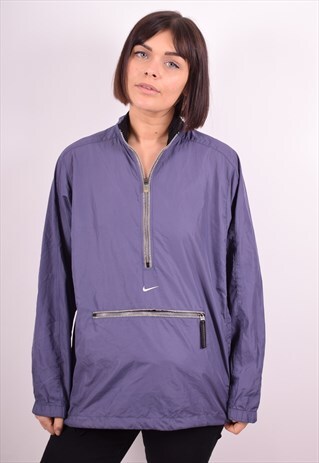 NIKE WOMENS VINTAGE TRACKSUIT TOP MEDIUM BLUE 90S