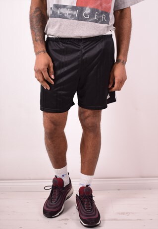 ADIDAS MENS VINTAGE SHORTS LARGE BLACK 90S