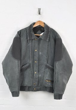 Vintage 80s Workwear Jacket Grey Medium