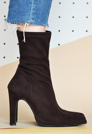90S VEGAN HIGH HEEL BOOTS