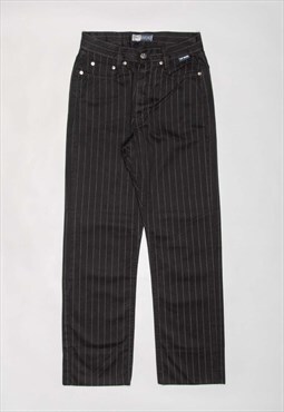 Take two black pinstriped straight fit jeans