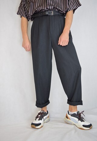 VINTAGE GREY CLASSIC BOSS STRAIGHT TROUSERS
