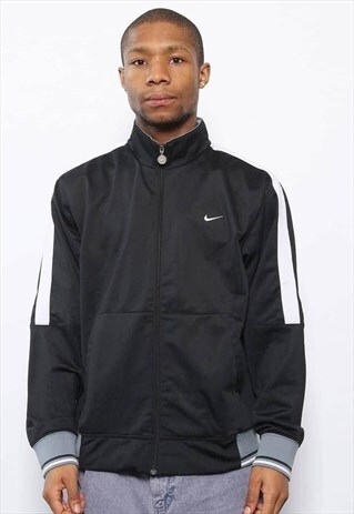 VINTAGE NIKE LOGO TRACK TOP JACKET BLACK