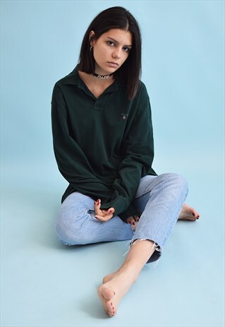90'S RETRO ATHLEISURE VARSITY POLO OVERSIZED JERSEY TOP