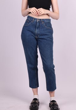 Vintage Valentino Jeans Zip-Up Mid-Rise Mom Jeans in Blue
