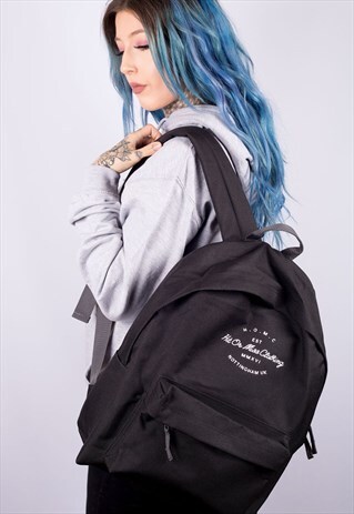 H.O.M.C EMBROIDERED BLACK BACKPACK