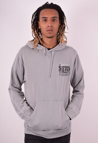 LEE MENS VINTAGE HOODIE JUMPER XL GREY 90S