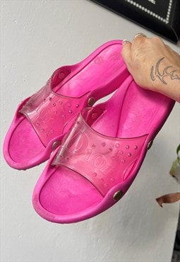 Vintage Y2k Dior Slides Sandals Jelly 90s Shoes 