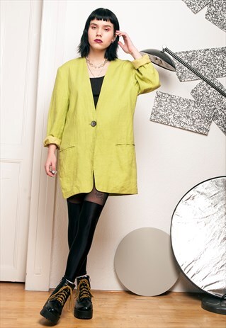 90S VINTAGE GREEN BLAZER JACKET
