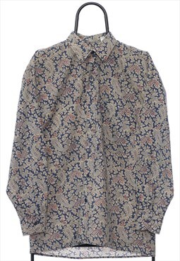 Vintage Formen Paisley Pattern Navy Shirt Womens