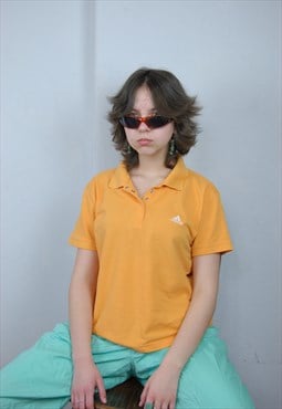 Vintage y2k sport unisex bright cool polo shirt in orange 