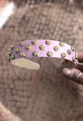 LAURA PINK EMBELLISHED HEADBAND