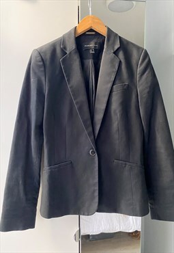 Mango black blazer jacket padded shoulders