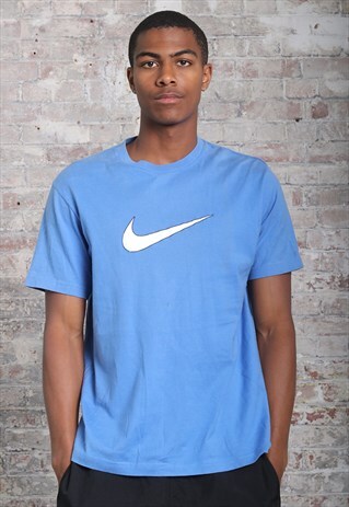 VINTAGE NIKE BIG LOGO T-SHIRT BLUE