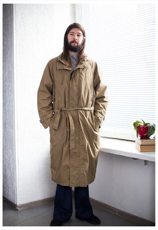 VINTAGE 80'S BROWN WARM TRENCH COAT